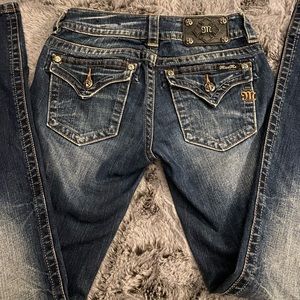 Flared Low Rise Miss Me Jeans